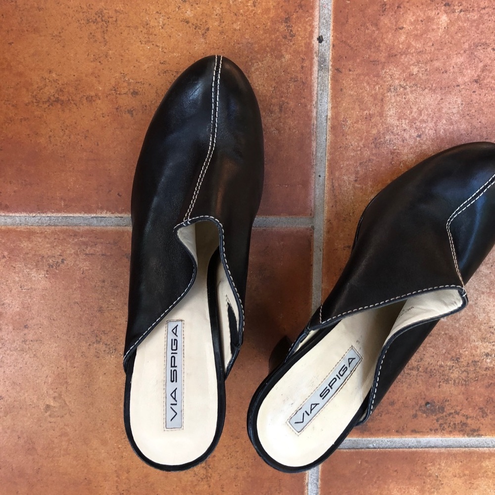 Via Spiga Heeled Clogs round Toe sz 8.5